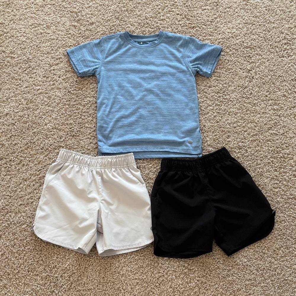 Blue RBX drifit T-Shirt with cream and Black Shorts Set